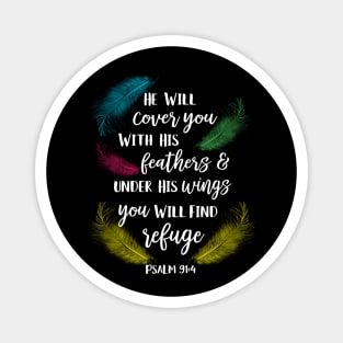 Cover You With His Feathers Psalm 91:4 Parrot bird Magnet